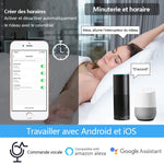 interrupteur intelligent rideau roulant wifi google alexa app smart life blanc moderneécran tactile
