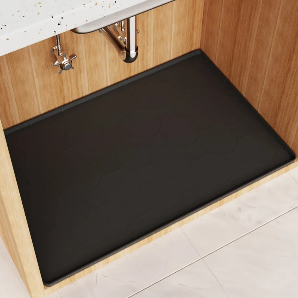 tapis protection sous évier gris hexagones moderne adhésif 96cm 66cm cuisine