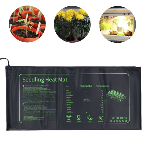 tapis chauffant semis plantes pvc ipx7 noir vert imprimé instructions clips câble pratique horticulture