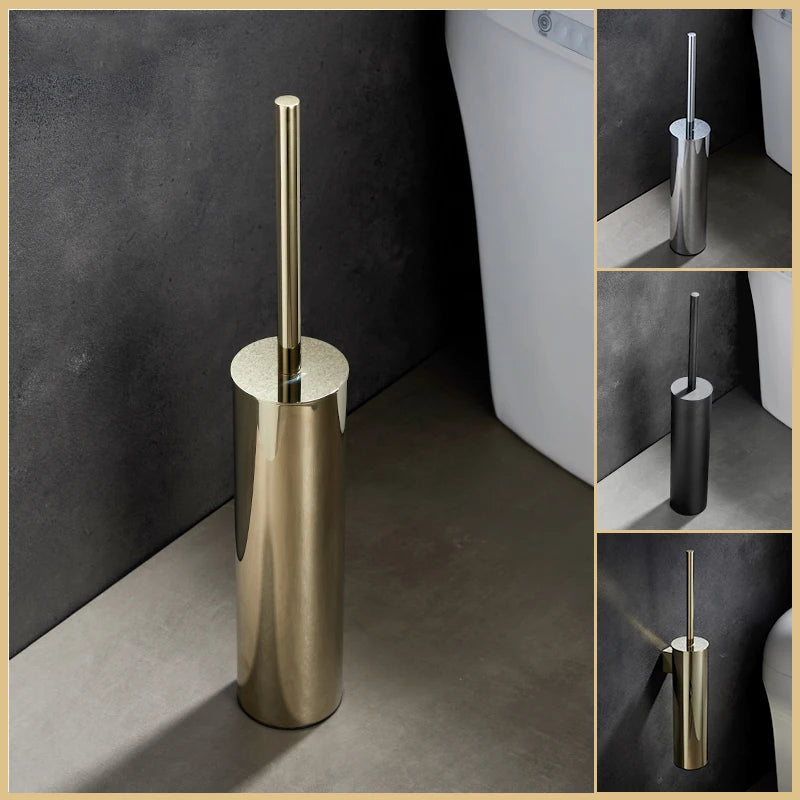 brosse wc support mural acier inoxydable noir or argent lisse moderne fixation murale durable