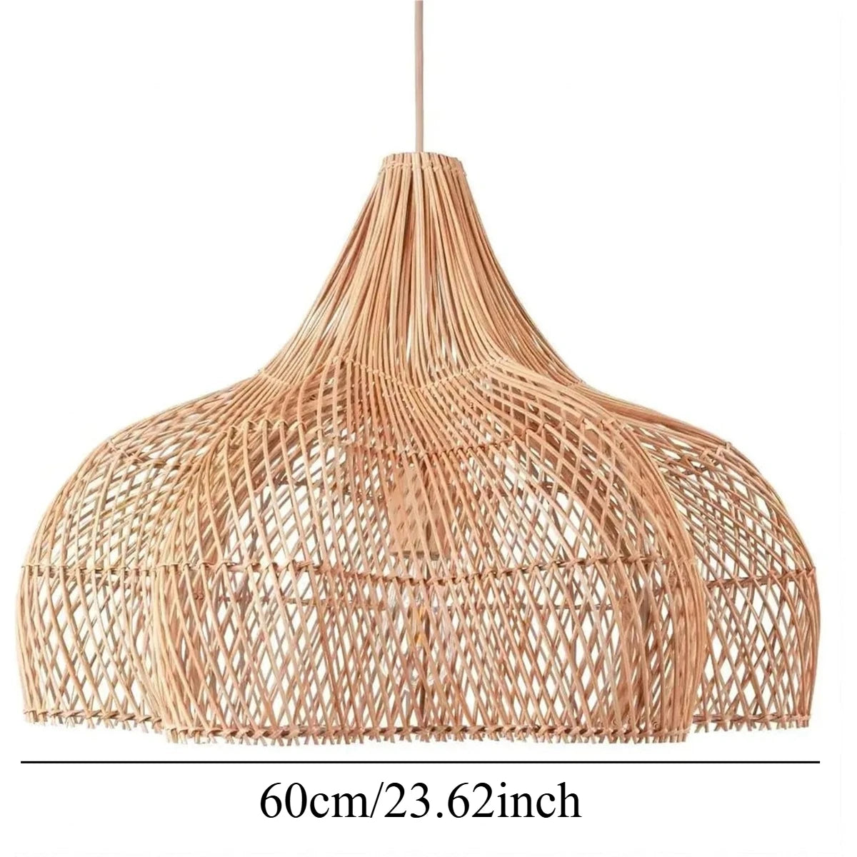 lampe suspendue rotin tissé naturelle moderne 60 80 cm bohème salon rustic
