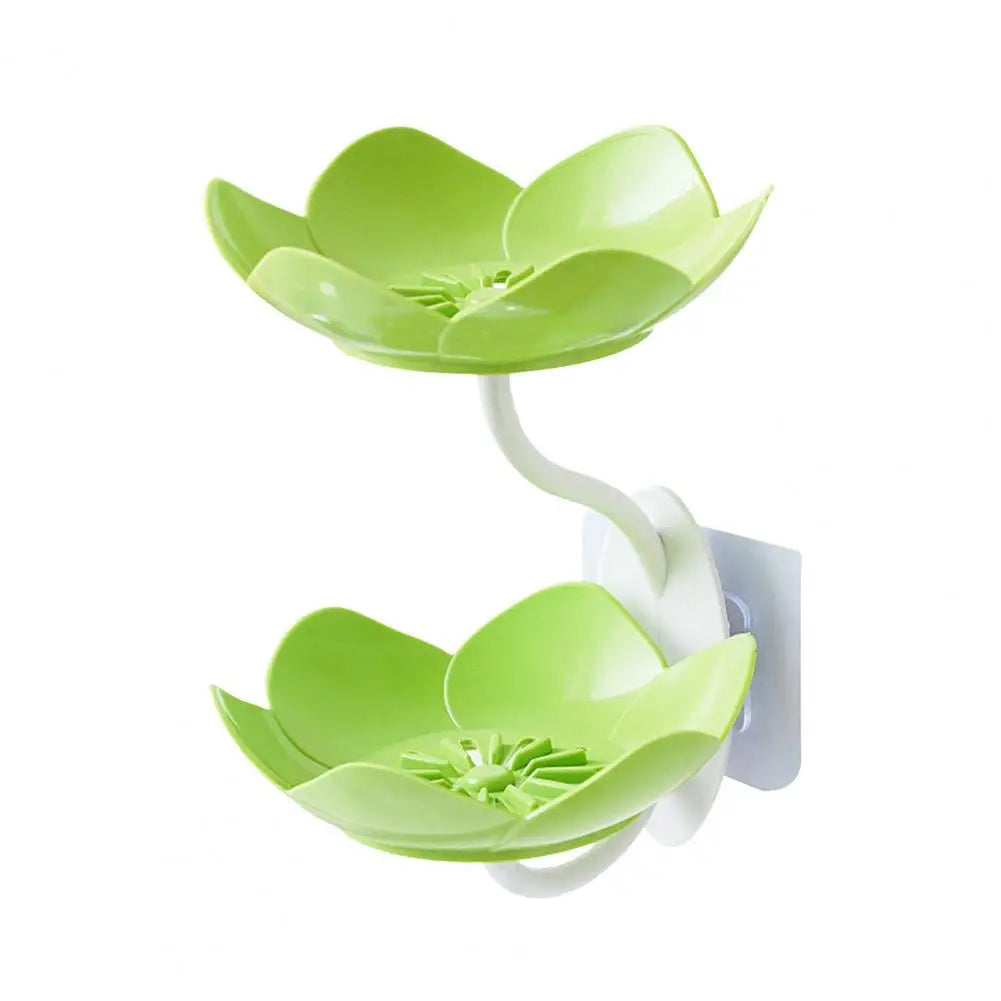 support savon fleur lotus rose vert violet moderne adhésif salle bain douche