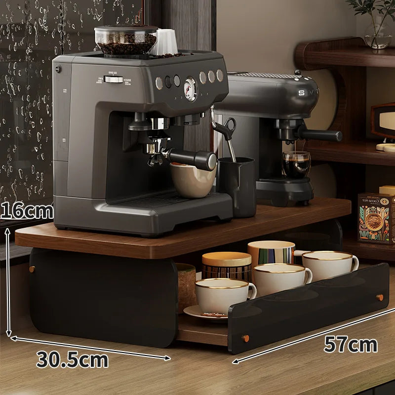 présentoir bois moderne tiroirs vis stockage tasses soucoupes sablés cuisine bar
