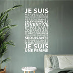 Sticker mural femme français pour chambre fille