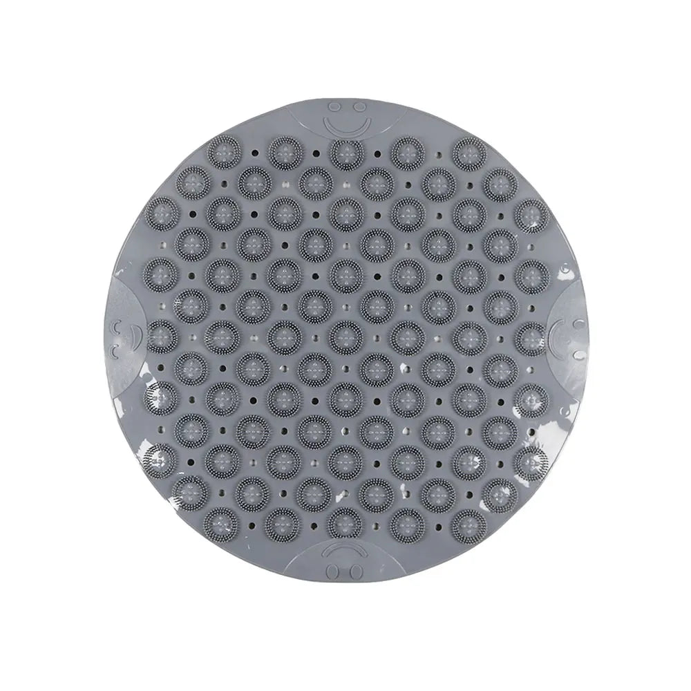tapis bain anti dérapant moderne perforé motifs circulaires rose vert bleu gris violet
