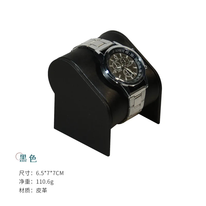 boîte rangement montre bois tissu intérieur cadran blanc bracelet noir classique chronographe opaque portable