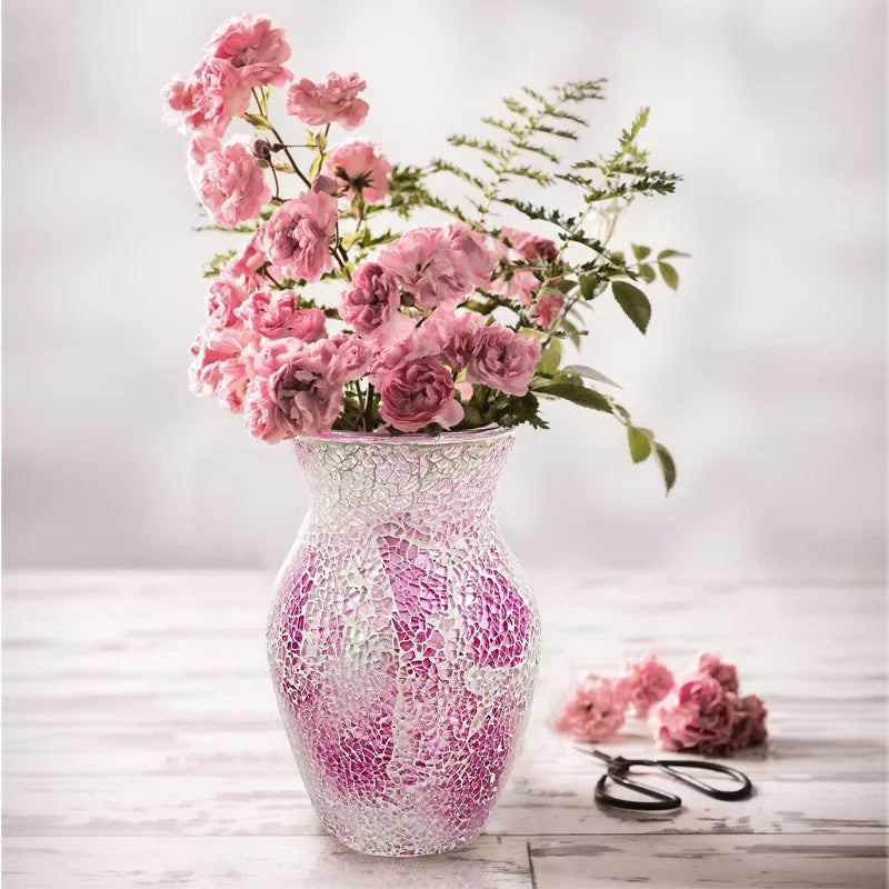 vase décoration intérieure moderne mosaïque multicolore doré argenté table chambre entree