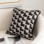 coussin carré géométrique noir blanc adhésif contemporain housses décoration salon canapé voiture decoration