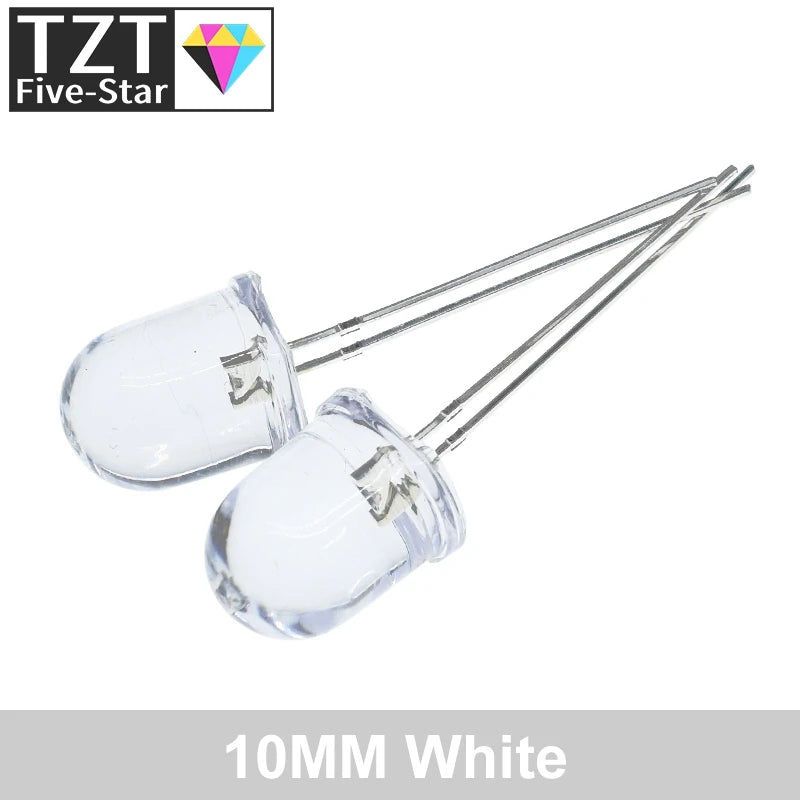 ampoule led transparente 10mm ronde couleurs moderne ultra lumineuse
