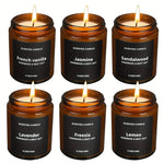 bougies parfumées aromathérapie marron clair sans motif moderne 35 heures soja vanille jasmin citron