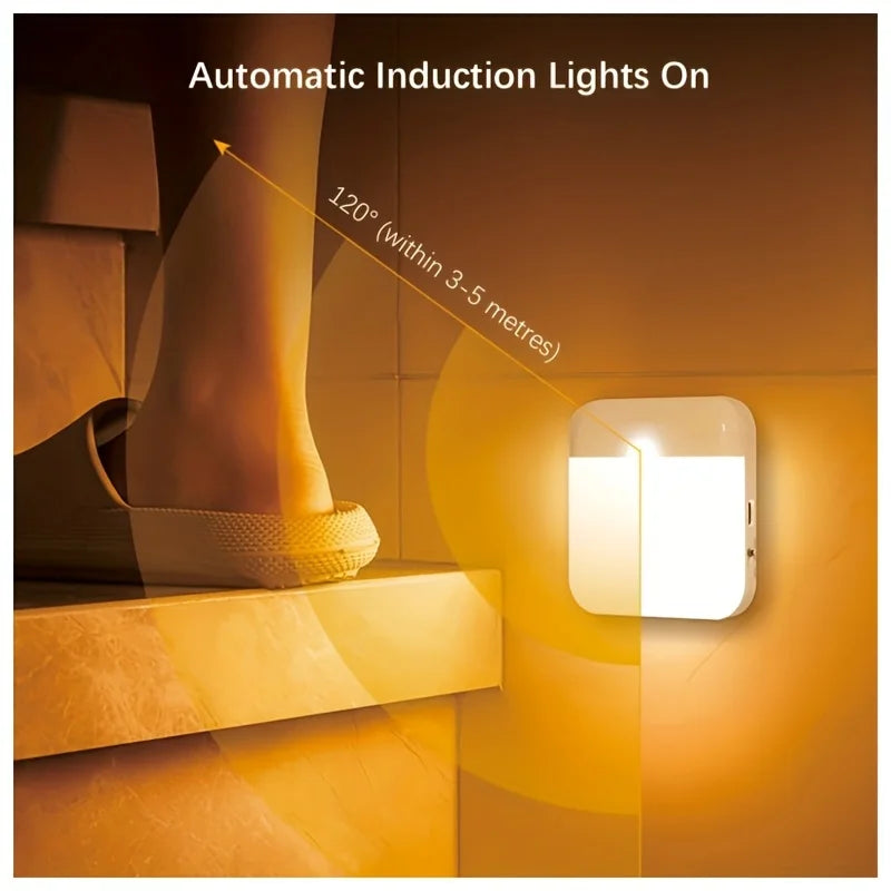 lampe nuit led détecteur mouvement rechargeable usb blanc moderne adhésif