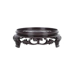support objet rond noir ornements sculptés classique hauteur 8.2cm 9.6cm 11.6cm