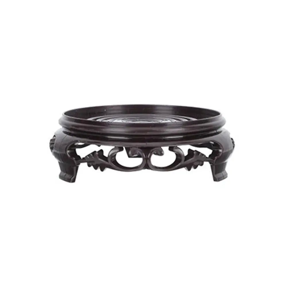 support objet rond noir ornements sculptés classique hauteur 8.2cm 9.6cm 11.6cm