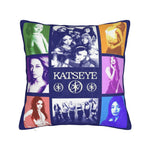 housse coussin multicolore motif personnes moderne décoration maison 45x45cm polyester