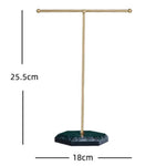 support bijoux or blanc marbre moderne hauteur 25.5cm largeur 18cm portable commercial domestique