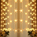 guirlande lumineuse étoiles blanc doré moderne télécommande usb batterie