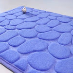 tapis bain antidérapant polyester relief galets moderne gris rose beige