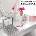 boîte bijoux velours gris moderne cadenas rangement bague boucle d'oreille portable commercial domestique