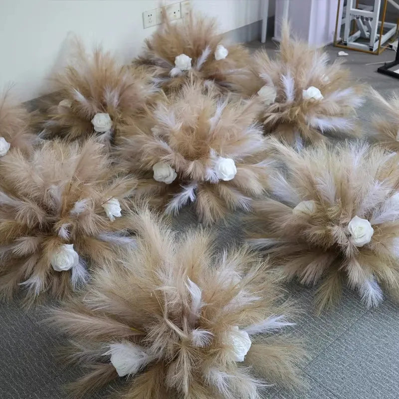 décoration maison bouquet plumes marron clair blanc romantique anniversaire mariage deco bohoextérieur