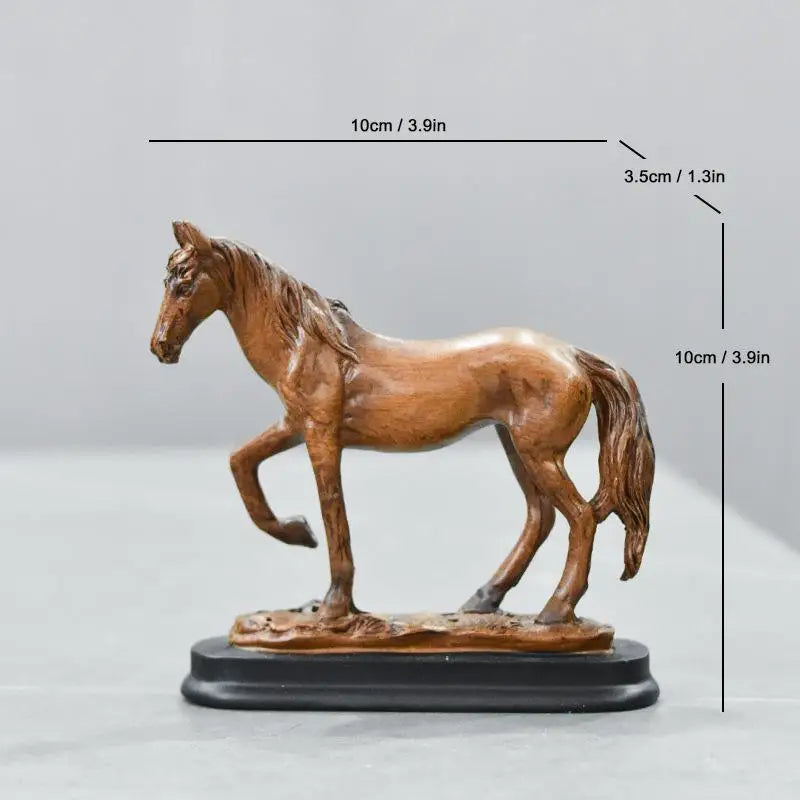 statuette cheval doré résine moderne élégante décoration salon brillante haute qualité ornement chambre