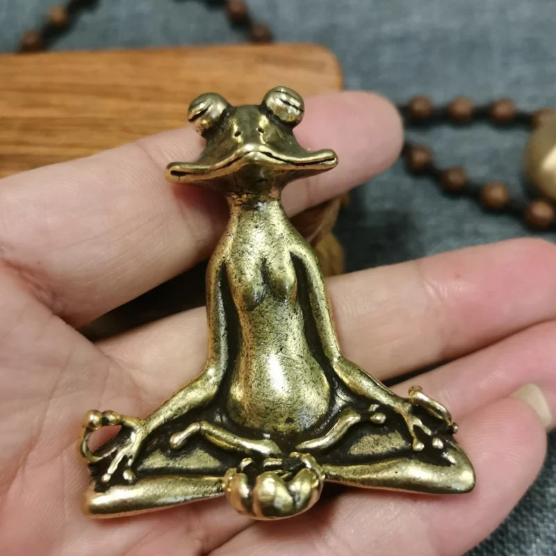 statuette grenouille bronze doré moderne support encens minimaliste ornement animal compagnie imitation antique