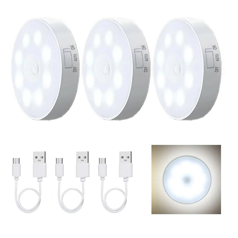 veilleuse led rechargeable sans fil lampe sol blanche moderne détecteur mouvement usb portable