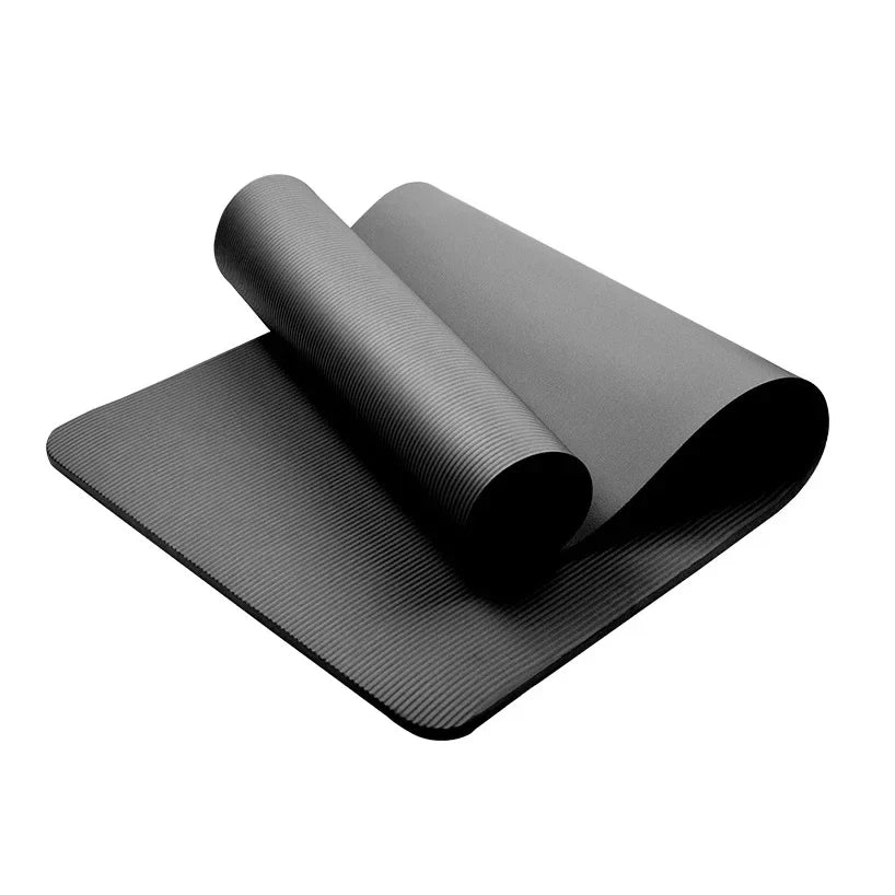 tapis yoga noir rayures verticales moderne 200cm 185cm épais antidérapant