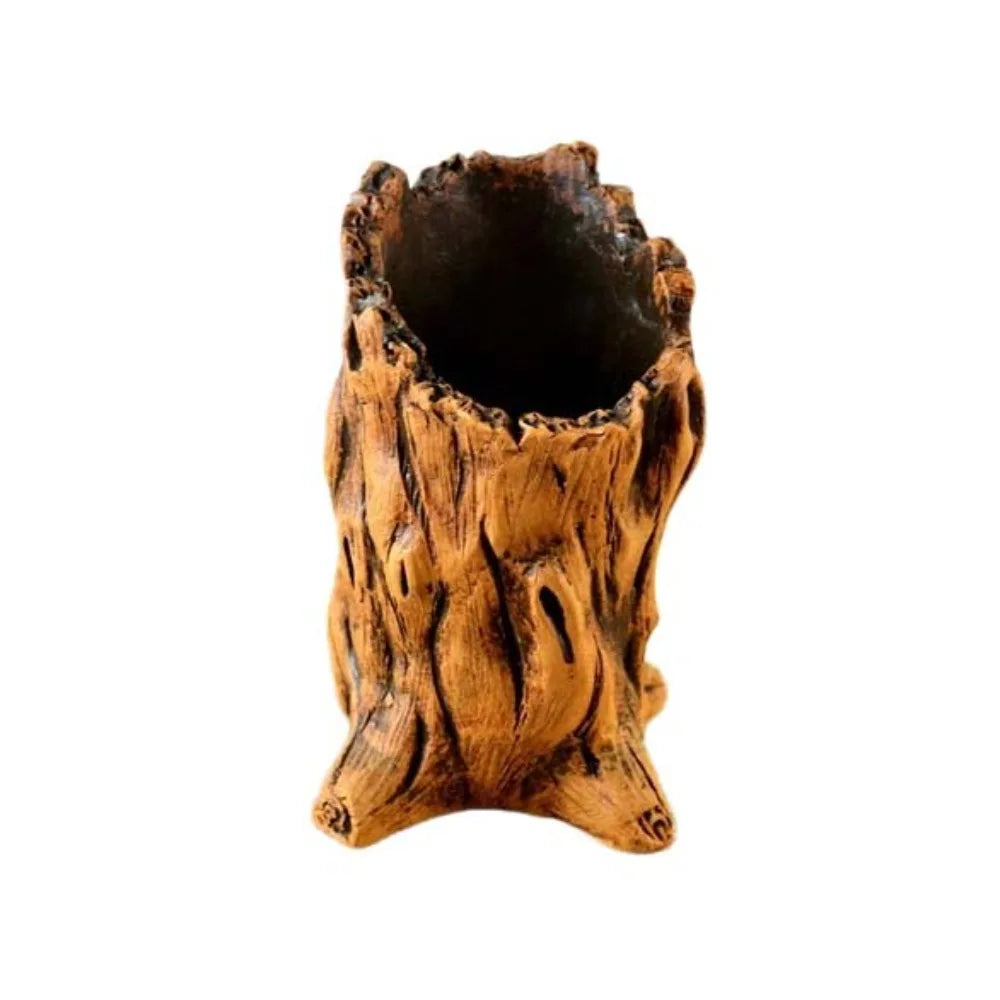 planteur bois naturel rustique grain bois opaque décoration intérieure fleur verte pastoral