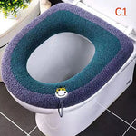 couvre siège toilette violet bleu gris rose rayures moderne adhésif lavable doux polyester
