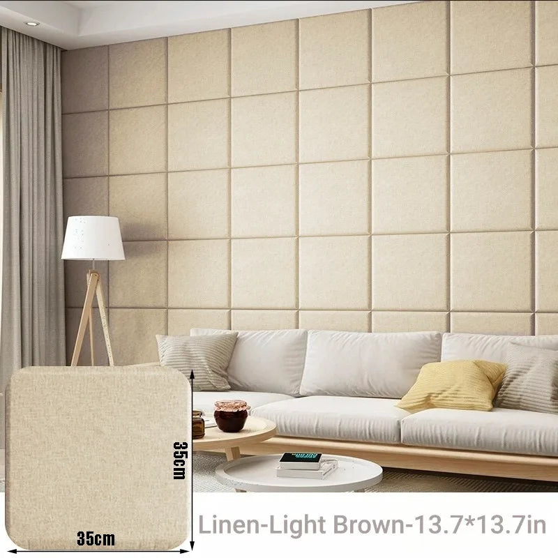 panneaux décoratifs modernes tissu lin adhésifs résistants l'eau beige clair 35cm 50cm 2pcs 4pcs