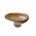assiettes verre coquillages support fruits bijoux transparents naturels artisanal moderne