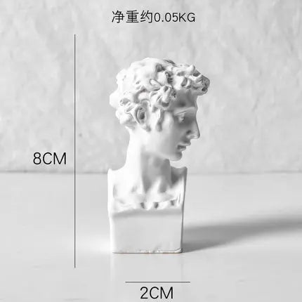 bustes sculptés resine blanc details fins antique figures grecques decor