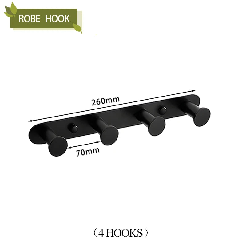 accessoires salle bain porte serviettes noir mat moderne barre serviettes porte savon hygiénique crochets