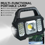 lampe poche rechargeable solaire modes éclairage poignée multifonctionnelle moderne noire led abs