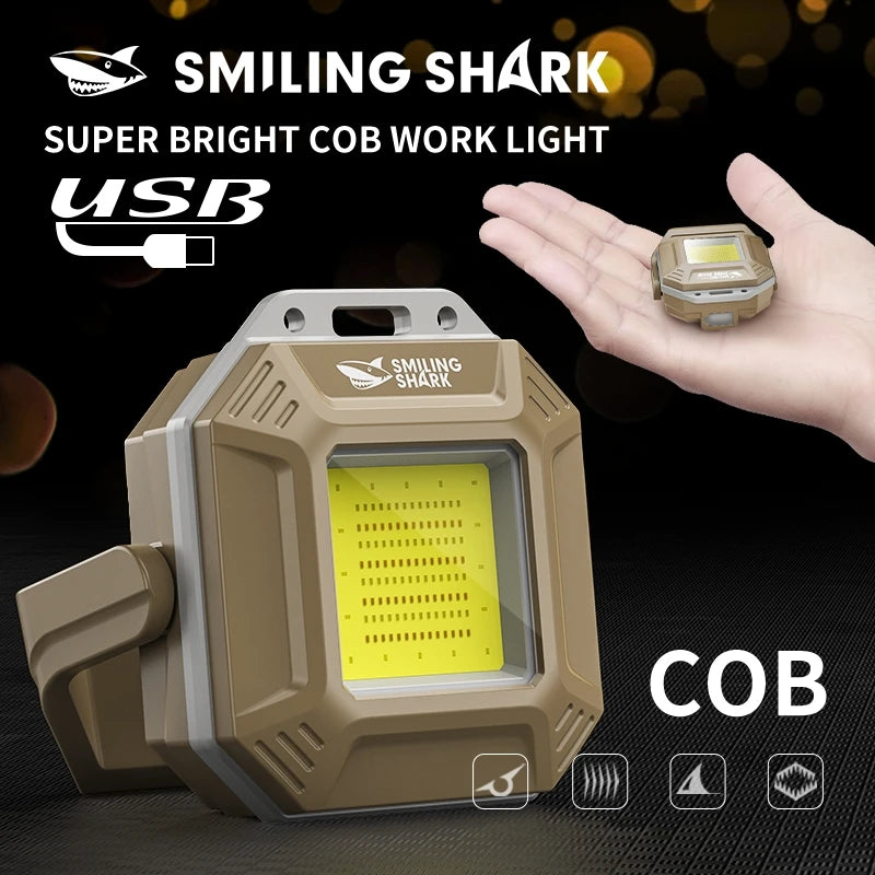 lampe travail rechargeable kaki noir texturée robuste industrielle pliable aimant stroboscope multiple couleurs