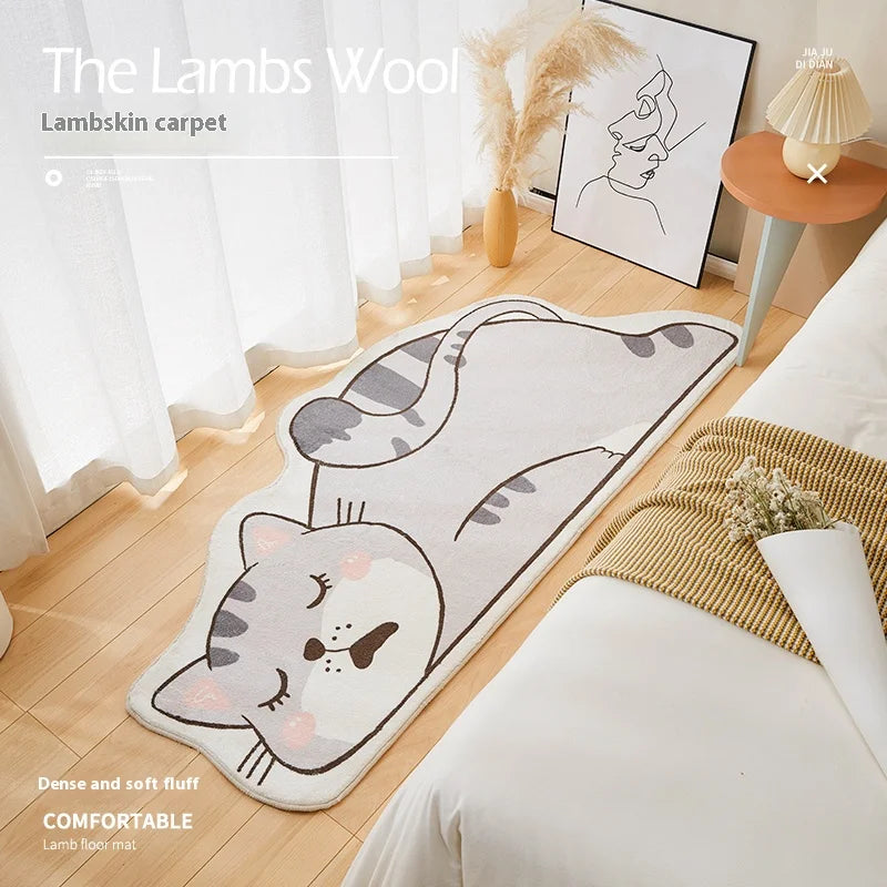 tapis vert gris blanc dinosaure chaton moderne antidérapant lavable intérieur chambre salon