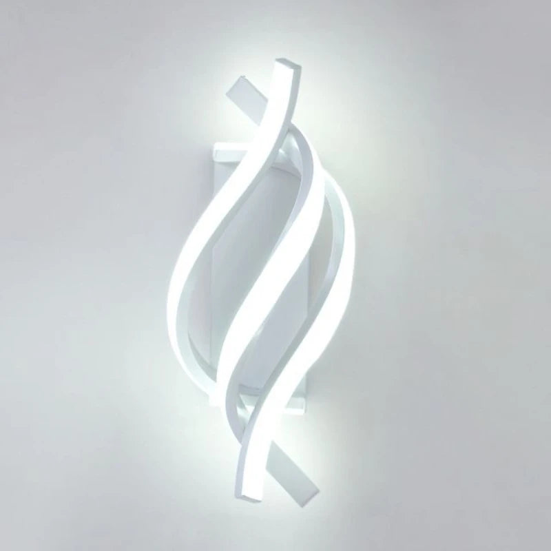 lampe murale led spirale moderne noir blanc abstrait opaque contemporain fixations murales certifications sécurité