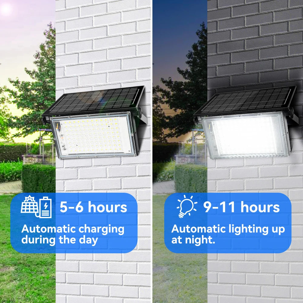 projecteur solaire led ip65 portable clip mural poignée ajustable moderne batterie noir
