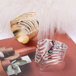 anneaux serviette or oiseau argent plumes moderne élégant adhésif