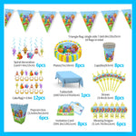 assiettes jetables anniversaire enfants dessins animés fleurs papillons couleurs unies star festive