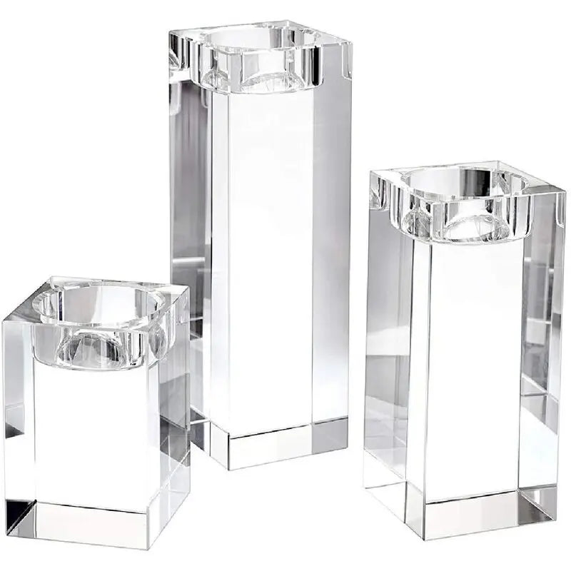 bougeoirs transparents modernes adhésifs bougie décoration mariage fête casa 5x5cm