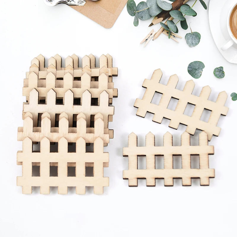 grille clôture miniature bois fée lattes horizontales deco artisanal garden party diy craft naturel