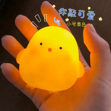 veilleuse nuit oiseau blanc jaune mignon cartoon chambre enfant lumière douce animal compagnie