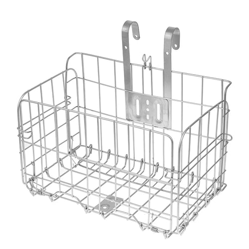 panier vélo pliable noir argenté structure treillis minimaliste utilitaire fixations métalliques avant arrière