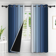 rideaux dégradés bleu gris blackout modernes métallique 100x130cm