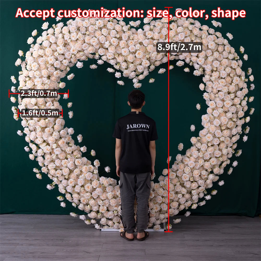 décoration événement romantique mariage cœur fleurs roses artificielles enseigne lumineuse better togetherextérieur