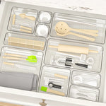 trousse rangement transparente compartiments points noirs maquillage organisation moderne plastique