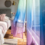 rideau transparent arc ciel gradient coloré moderne polyester fenêtre plate filtration privée