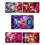 autocollant carte bancaire hazbin personnages dessin animé bleu violet rouge pop art
