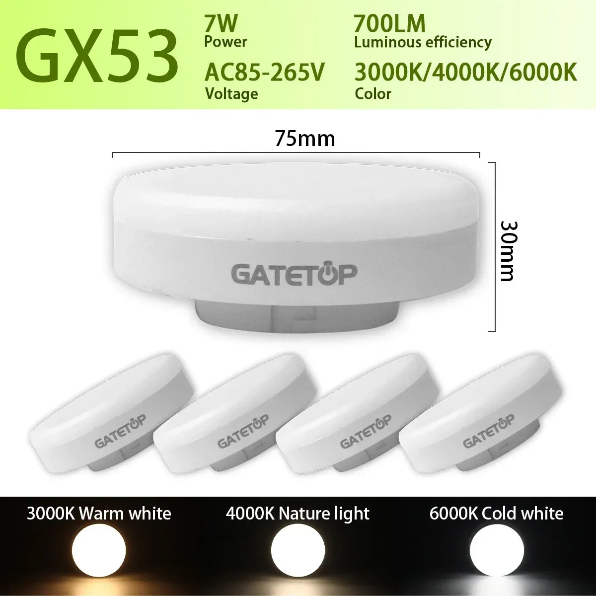 projecteur led 12w 15w 5w blanc moderne ac85 265v 3000k 4000k 6000k